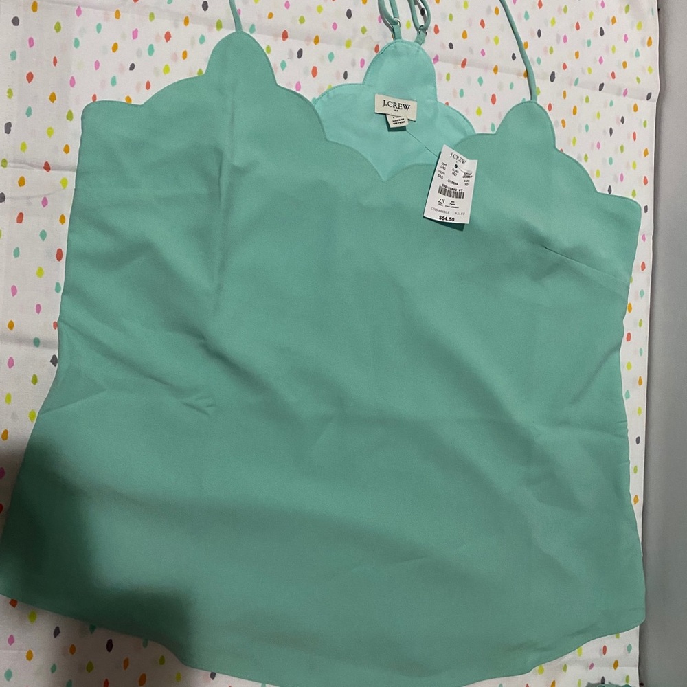 J Crew mint chiffon tank NWT! Size 10